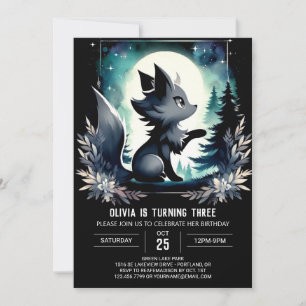 Convite Aniversário do Lobo Moderno Personalizado