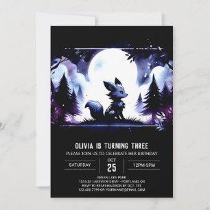 Convite Aniversário do Lobo Personalizado da Selva