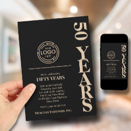 Convite Aniversário do logotipo comercial preto