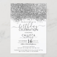 Aniversário do Luxury Silver White Glitter Confett