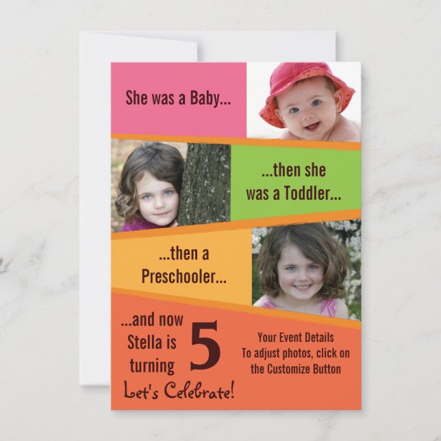 Convite Aniversário do Marco - Raparigas (Frente)