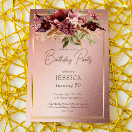 Convite Aniversário do Maroon de terracotta