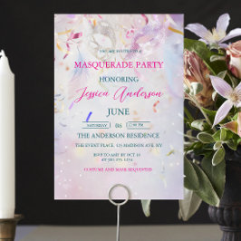 Convite Aniversário do Mascarada do Confetti Colorido