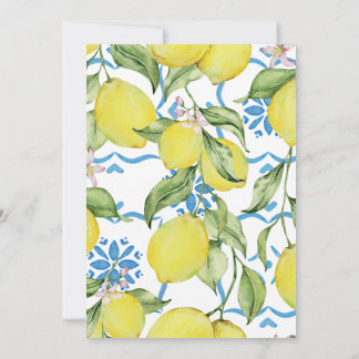 Convite Aniversário do Mediterrâneo do Azulejo de Limão Az