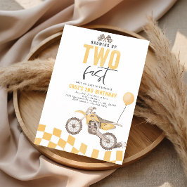 Convite Aniversário do Menino Amarelo de Duas Bicicletas d