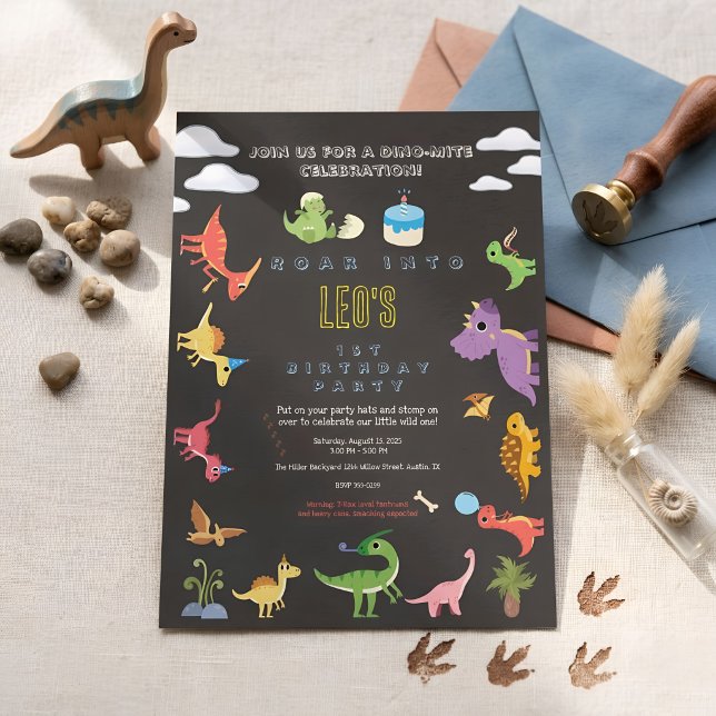 Convite Aniversário do Menino Dino / Dinossauro  (Criador carregado)