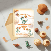 Aniversário do Menino Dinossauro Basquete Grito e