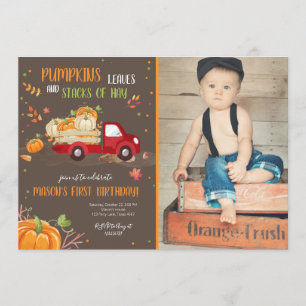 Convite Aniversário do Menino Vermelho do Pumpkin Vermelho