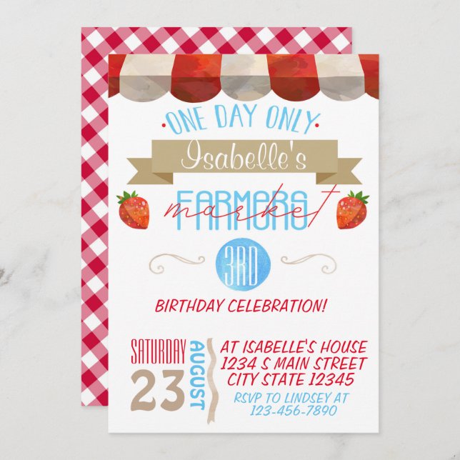 Convite Aniversário do mercado dos fazendeiros (Frente/Verso)