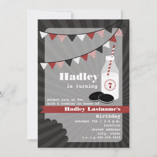 Convite Aniversário do Milk & Cookies - Cookies de Chocol