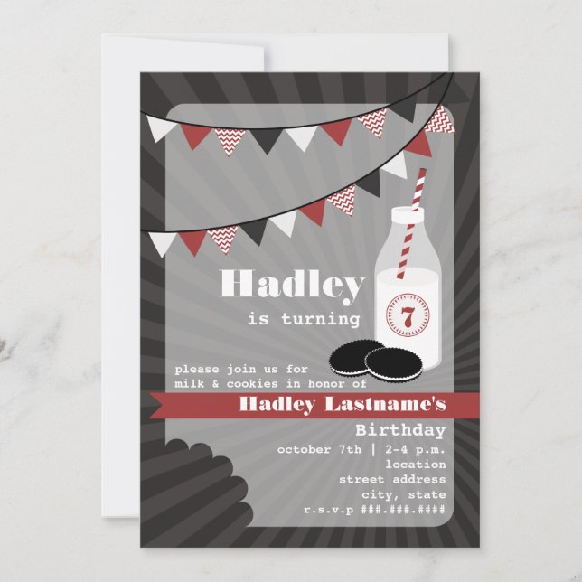 Convite Aniversário do Milk & Cookies - Cookies de Chocola (Frente)