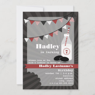 Convite Aniversário do Milk & Cookies - Cookies de Chocola