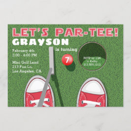Convite Aniversário do Mini Golf Par-Tee Putt Putt Boy