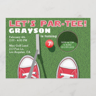Convite Aniversário do Mini Golf Par-Tee Putt Putt Boy