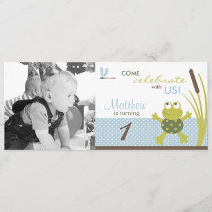 Convite Aniversário do Modelo de Fotografia de Sapo de Na