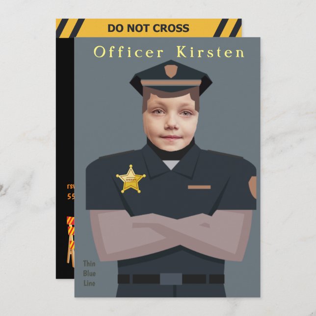 Convite Aniversário do Modelo de Fotografia para Crianças (Frente/Verso)