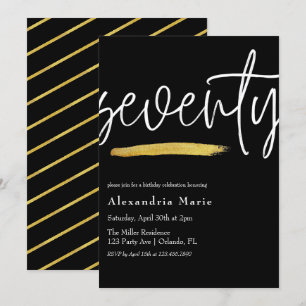 Convite Aniversário do moderno Elegante Dourado Brushaft 
