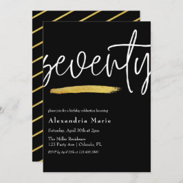 Convite Aniversário do moderno Elegante Dourado Brushaft 7