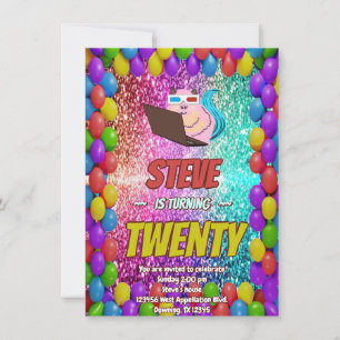 Convite Aniversário do Naughrel Internet Party