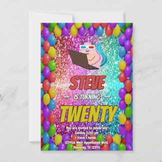 Convite Aniversário do Naughrel Internet Party