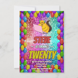 Convite Aniversário do Naughrel Internet Party