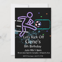 Convite Aniversário do Neon Soccer, Aniversário de Futebol