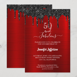 Convite Aniversário do Núcleo Vermelho Metálico