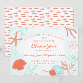 Convite Aniversário do Oceano de Aquarela