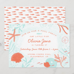 Convite Aniversário do Oceano de Aquarela