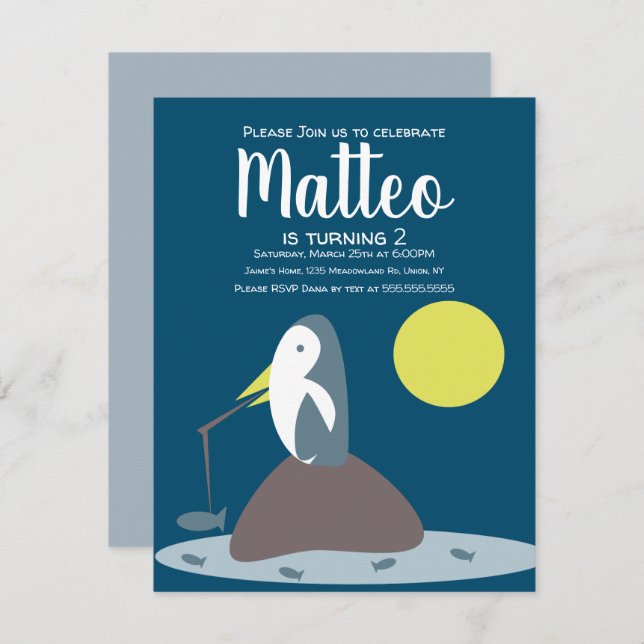 Convite Aniversário do Oceano Náutico de Pesca do Pinguim  (Frente/Verso)