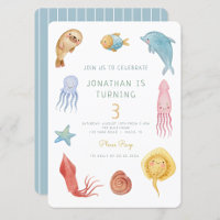 Aniversário do Octopus de Cute Animal do Oceano Oc