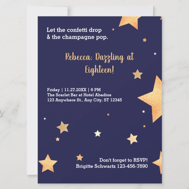 Convite Aniversário do ouro moderno (Frente)