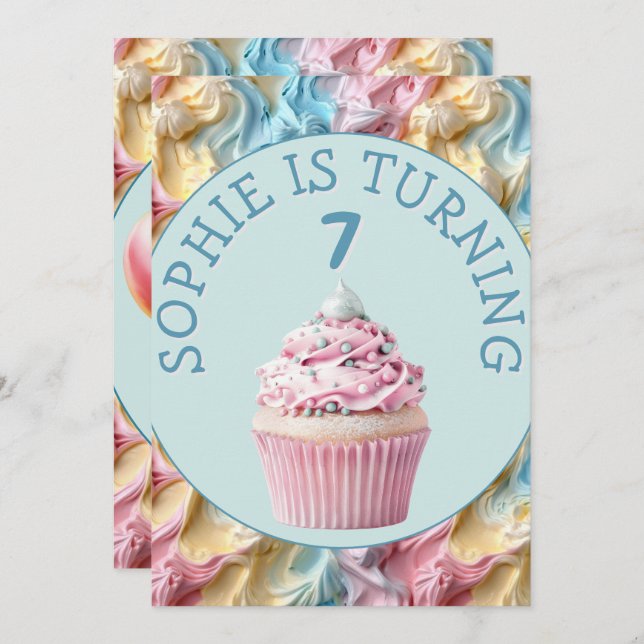 Convite Aniversário do partido Buttercreme (Frente/Verso)