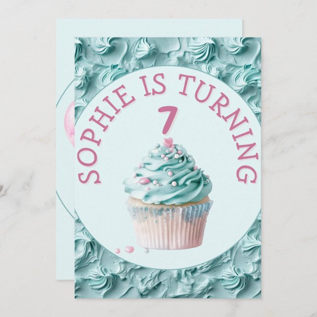 Convite Aniversário do partido Buttercreme (Frente/Verso)