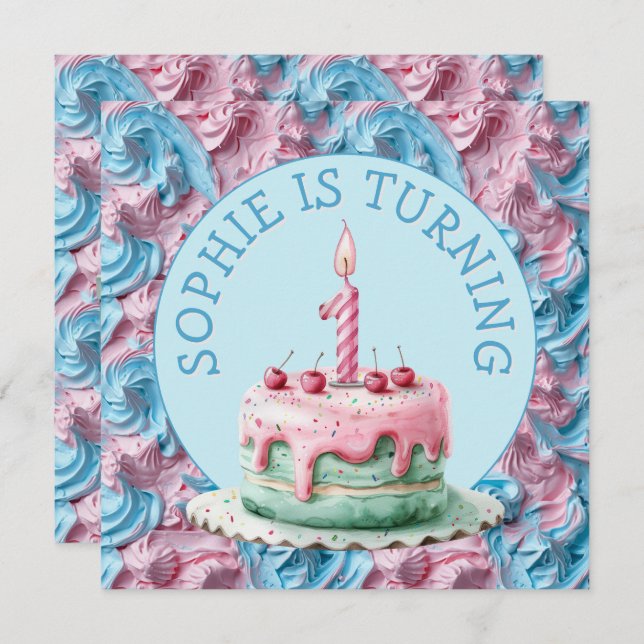 Convite Aniversário do partido Buttercreme (Frente/Verso)