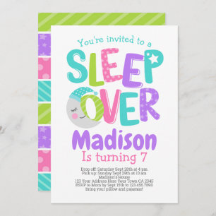 Convite Aniversário do partido de pijama