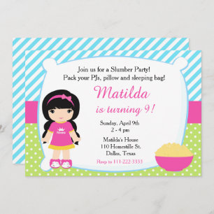 Convite Aniversário do Partido Desmoronador do Cabelo Negr