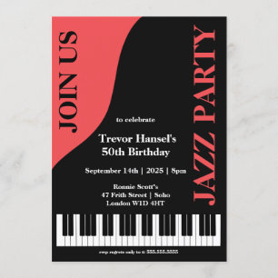 Convite Aniversário do partido do jazz