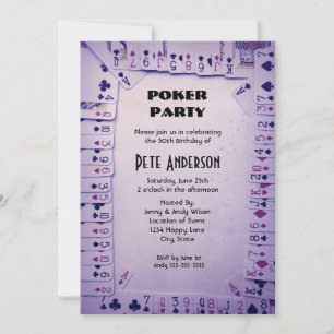 Convite Aniversário do Partido do Pôquer das Cartas