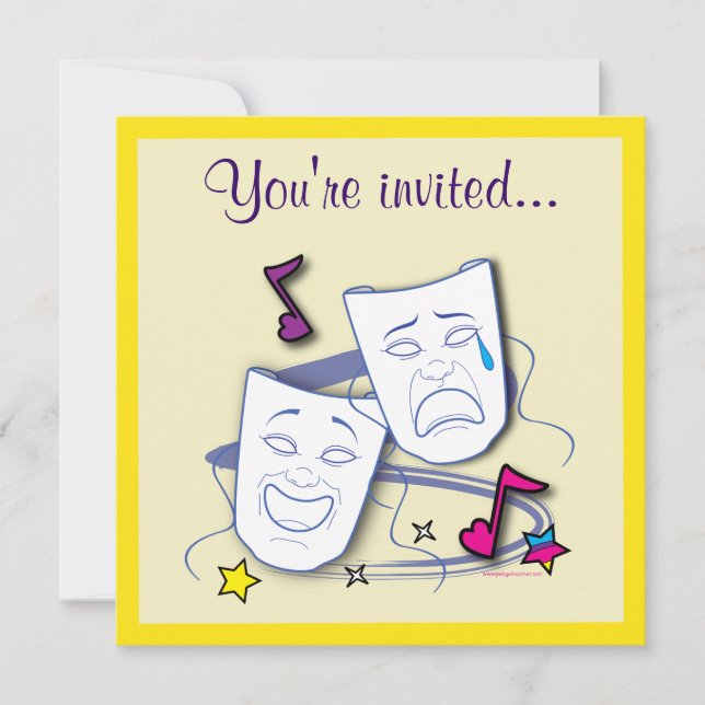 Convite Aniversário do partido do teatro (Frente)