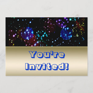 Convite Aniversário do partido   do tema do espaço