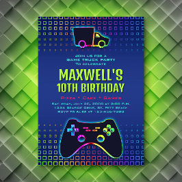 Convite Aniversário do Partido dos Caminhões de Jogo para 