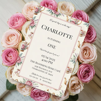 Convite Aniversário do Partido Elegante do Chá