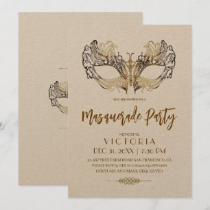 Convite Aniversário do Partido Elegante e Dourado Moderno