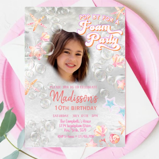 Convite Aniversário do Partido Splash Splash FOAM (Criador carregado)