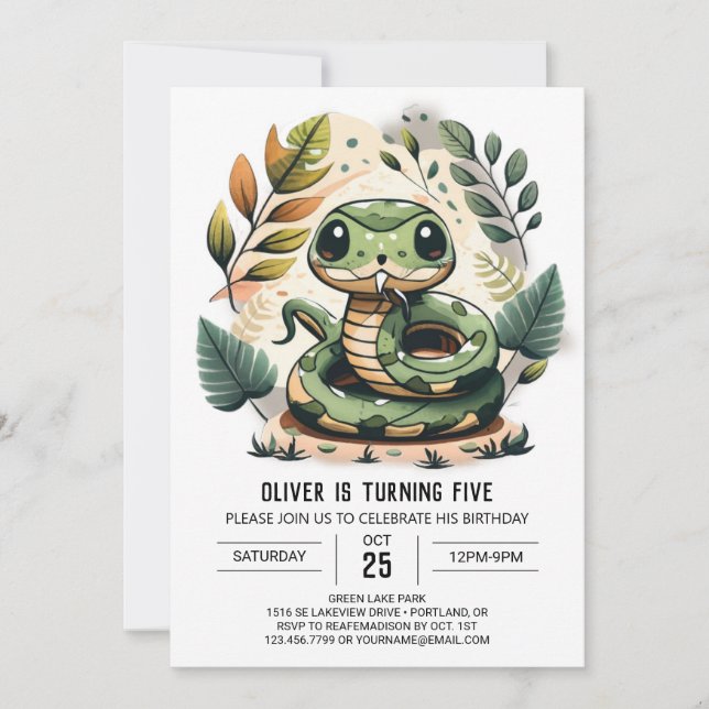 Convite Aniversário do Partido Woods Pythday (Frente)