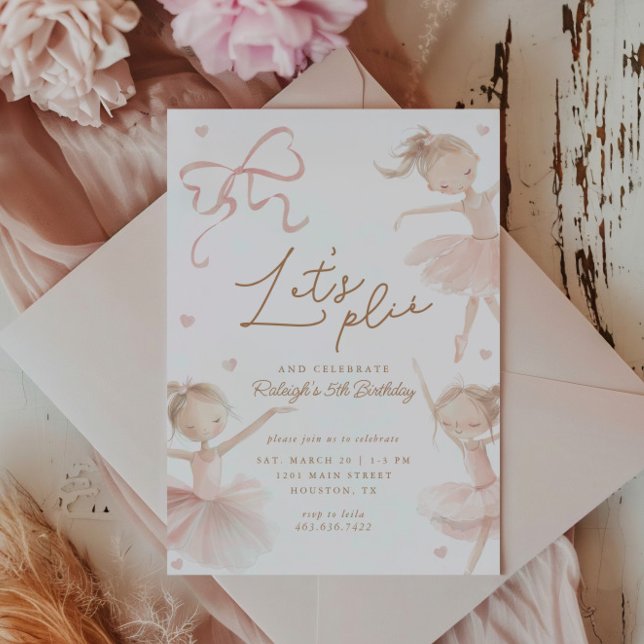 Convite Aniversário do Pastel Ballerina, balé Cute Girls (Criador carregado)