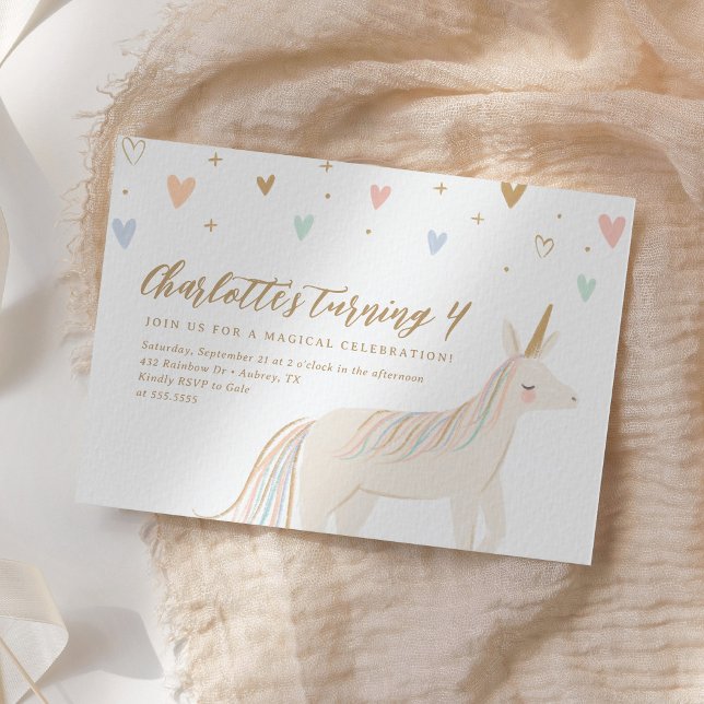 Convite Aniversário do Pastel Unicorn (Criador carregado)