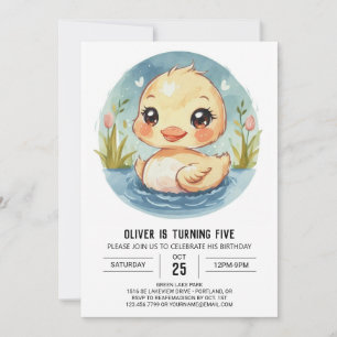 Convite Aniversário do Pato das Crianças Bonitas