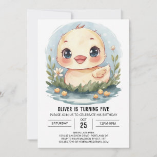 Convite Aniversário do Pato Personalizado Whimsical
